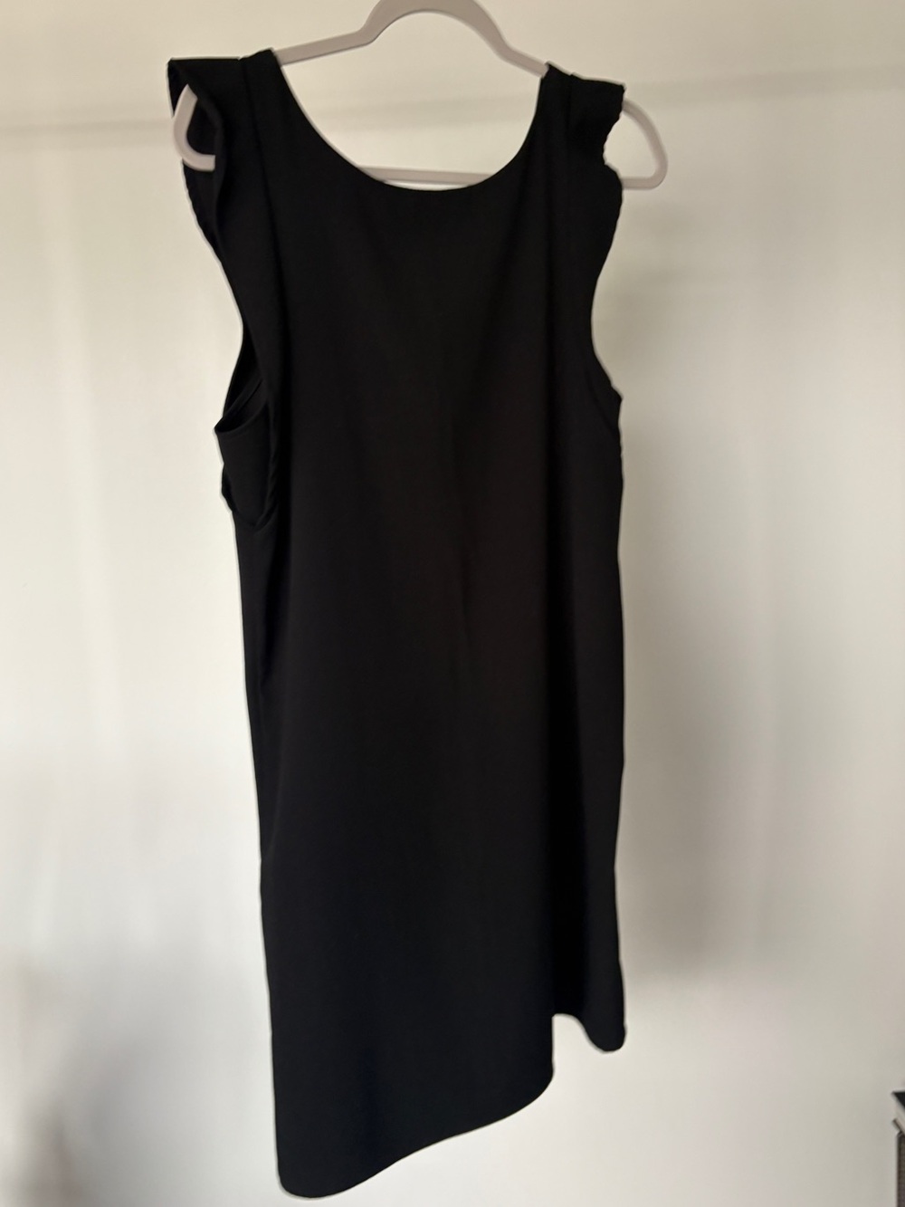 Everly Black Sleeveless Mini Dress With Ruffle Detail & V Back 8